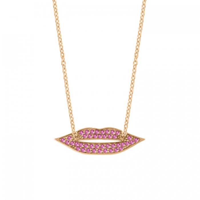 Ginette Ny Pink Sapphire French Kiss Necklace