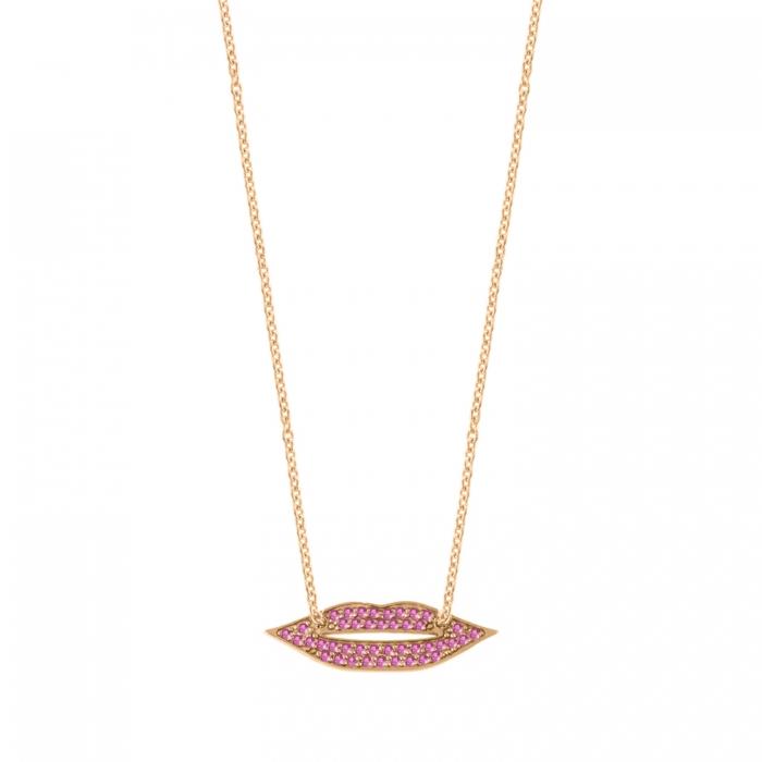 ginette ny pink sapphire french kiss necklace