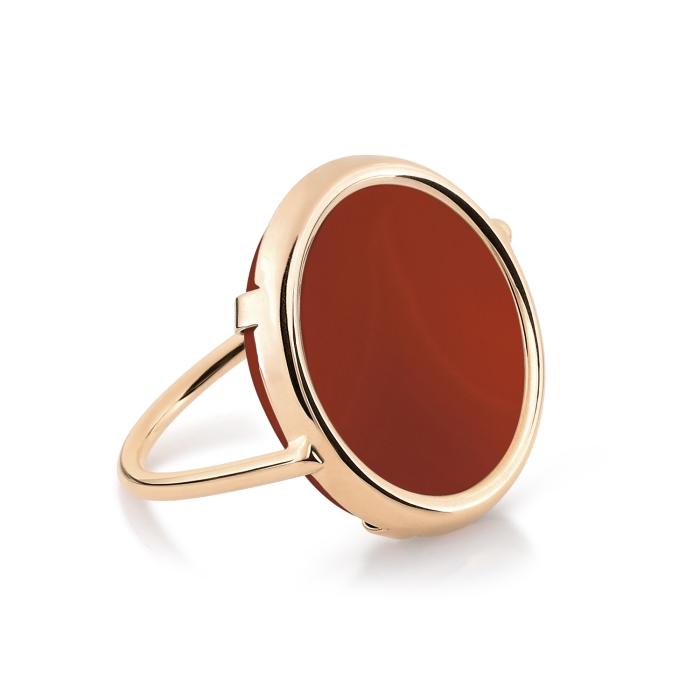 ginette ny Red agate disc ring