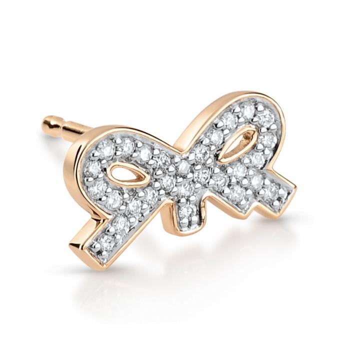Ginette Ny Single Tiny Diamond Bow Stud