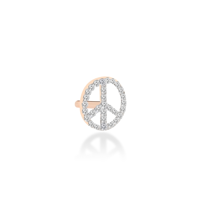 Ginette Ny Solo Diamond Peace & Love Stud