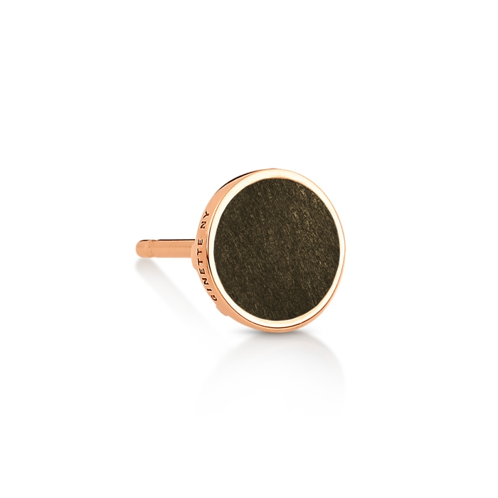 Ginette Ny Solo Ever Golden Obsidian Disc Stud