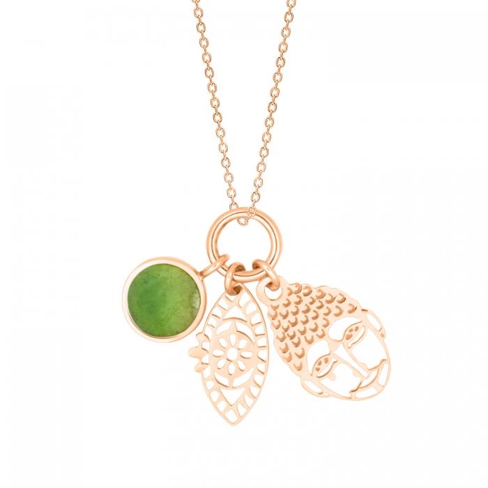 Ginette Ny Twenty Jade 3 Charms On Chain