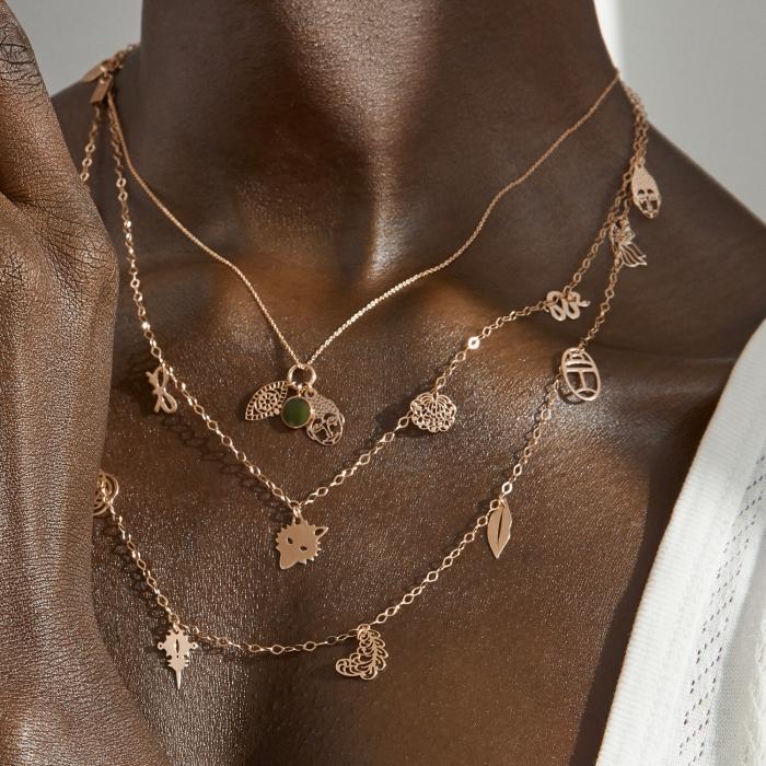 Ginette Ny Twenty Jade 3 Charms On Chain