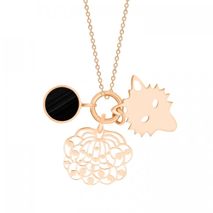 Ginette Ny Twenty Onyx 3 Charms On Chain