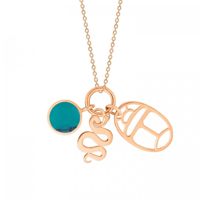 Ginette Ny Twenty Turquoise 3 Charms On Chain