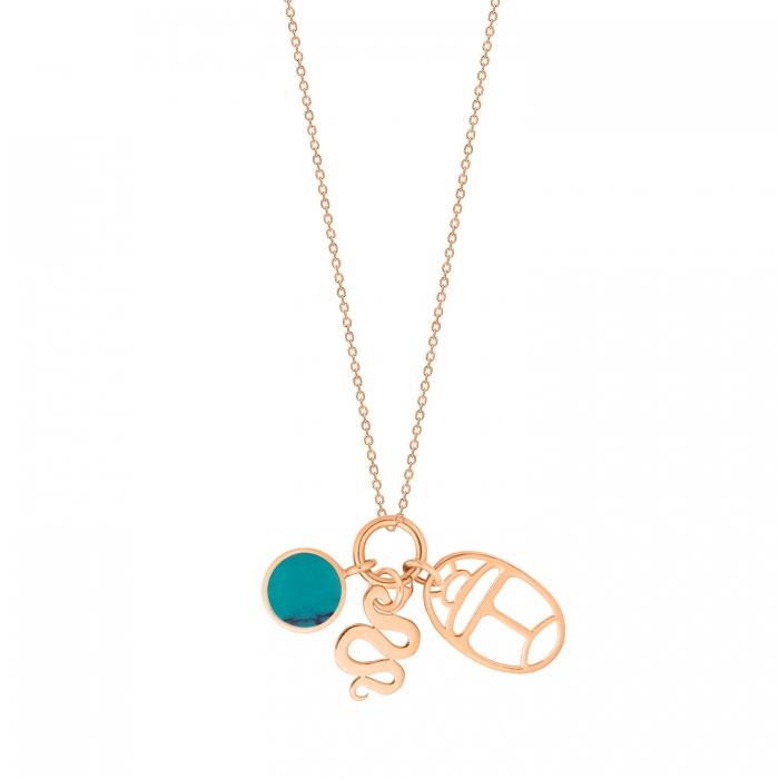 ginette ny twenty turquoise 3 charms on chain