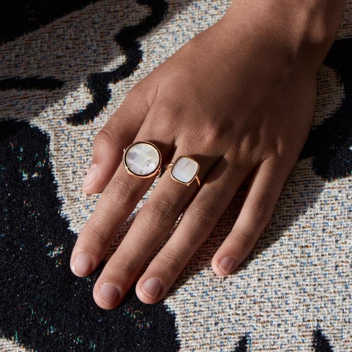 Ginette Ny White MOP Antique Ring
