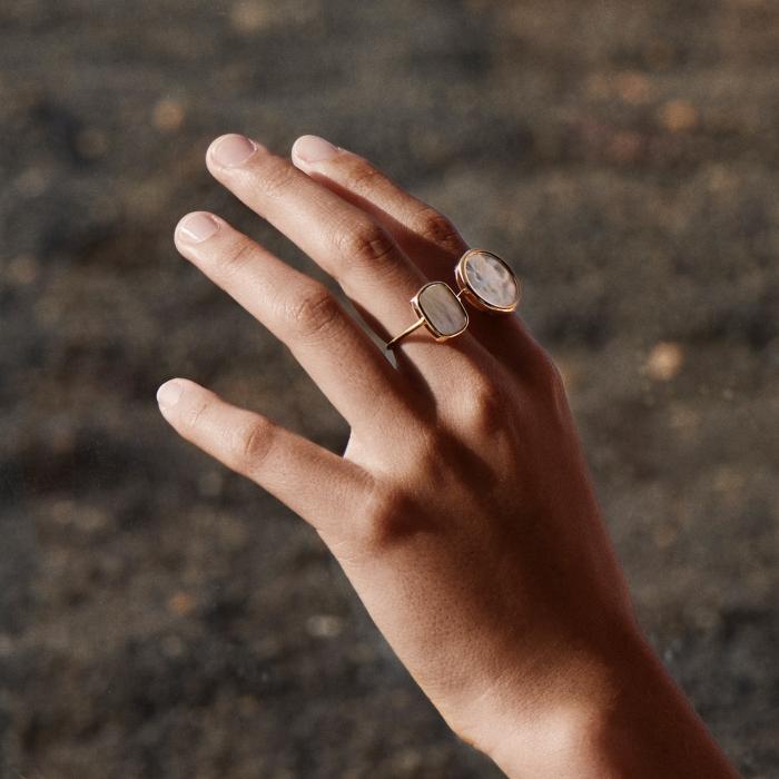 Ginette Ny White MOP Antique Ring