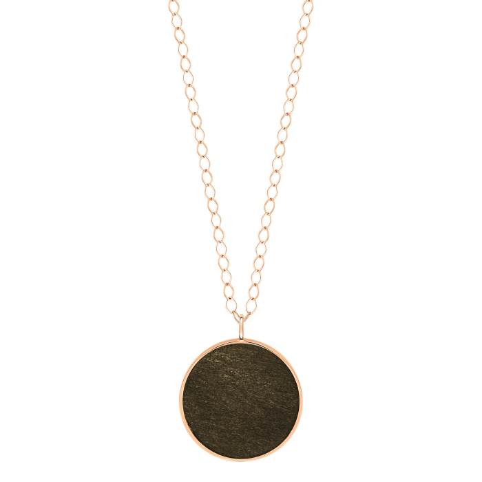 ginette ny jumbo ever golden obsidian disc on chain