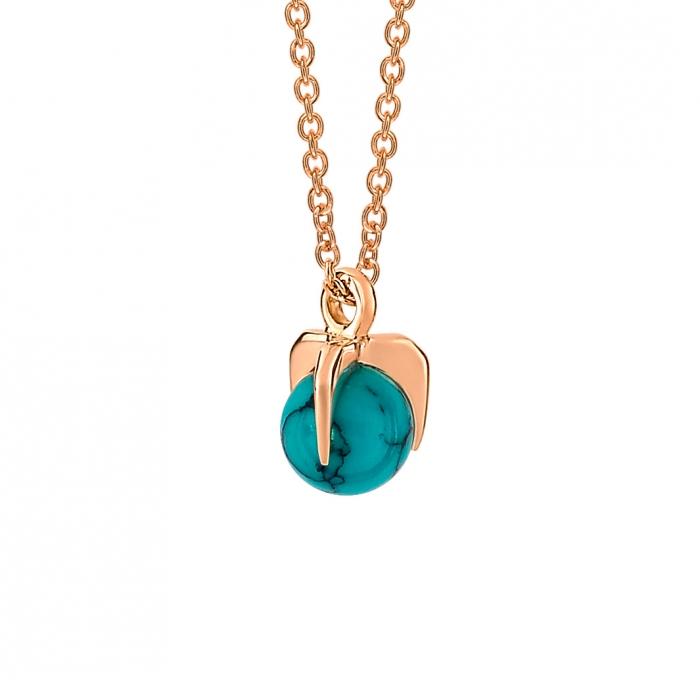 Ginette Ny Maria Mini Single Turquoise Bead On Chain