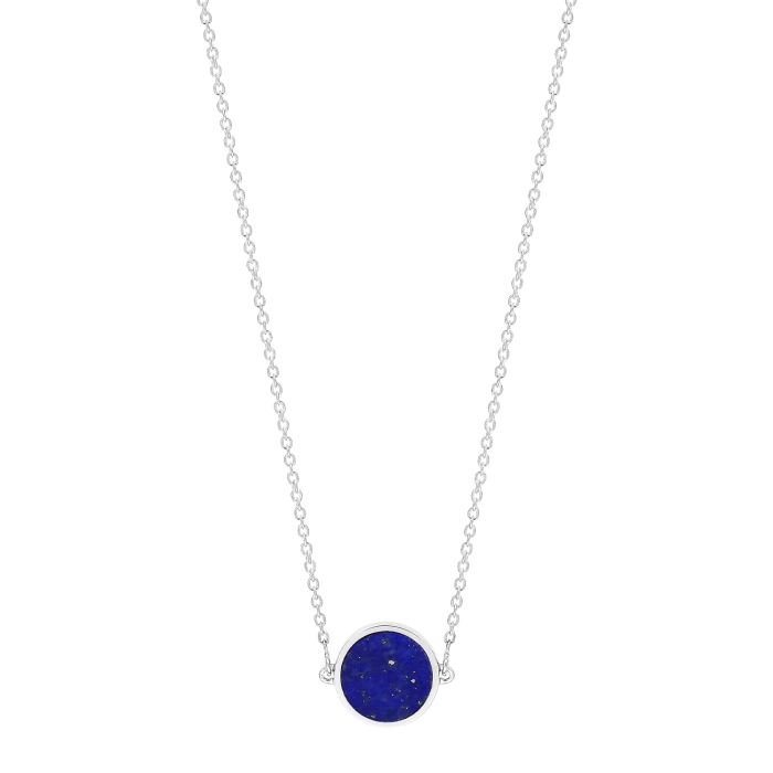 ginette ny mini ever lapis white gold disc necklace