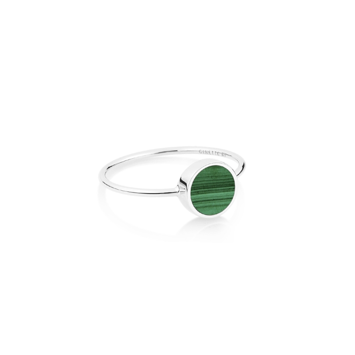 ginette ny mini ever malachite white gold disc ring