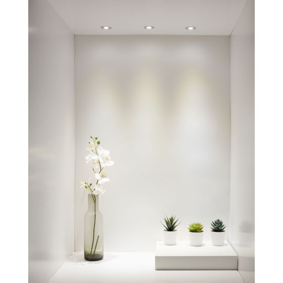 Girard Sudron 3 Spots Led Alu Encastres Messa 3x1W 220-240V IP44 3x95lm 3000K 42x36mm