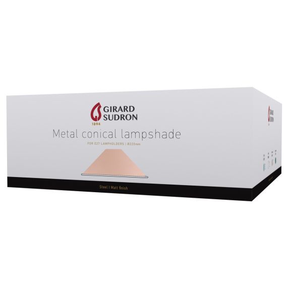 Girard Sudron ABAT-JOUR MÉTAL CONIQUE Ø220MM ROSE POUDRÉ MAT