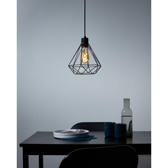 Girard Sudron Abat-jour Metal E27 Noir Cage Geoix 220x210mm