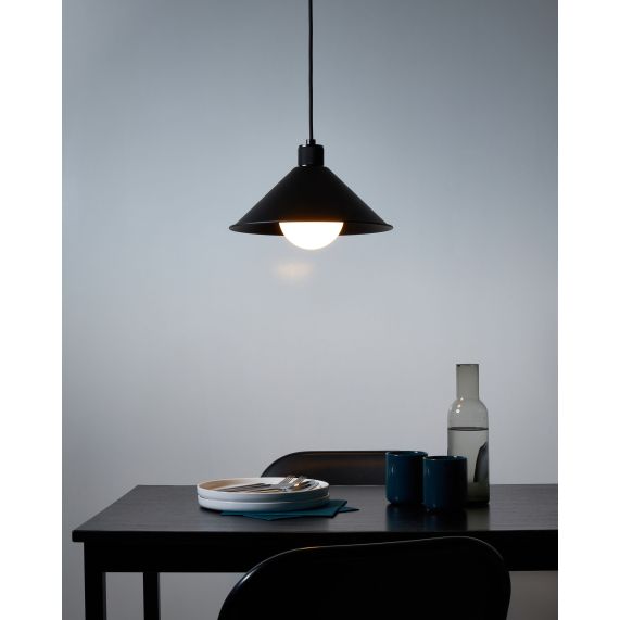 Girard Sudron Abat-jour Metal E27 Noir Conique Retro 300x115mm