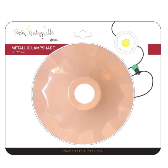 Girard Sudron Abat-jour Metal Rose Pour Guirlande Guinguette D187mm