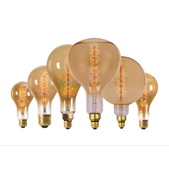 Girard Sudron Ampoule Poire E27 Ambrée Filament Metallique 24W 80lm 2000K Dim
