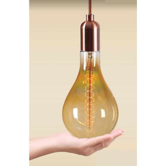 Girard Sudron Ampoule Poire E27 Ambrée Filament Metallique 24W 80lm 2000K Dim 45X135