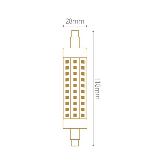Girard Sudron Ampoule R7S Claire Crayons 14W 1500lm 2700K Dim
