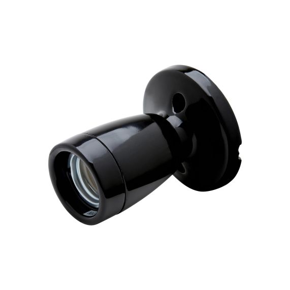 Girard Sudron Applique Porcelaine E27 Noir Coquetier Ceram IP20