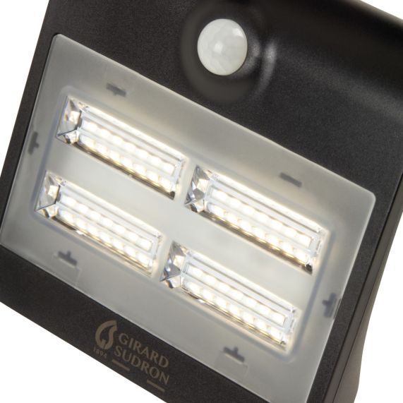 Girard Sudron BUTTERFLY - PROJECTEUR SOLAIRE LED NOIR DÉTECTEUR PRÉSENCE IP65 4000