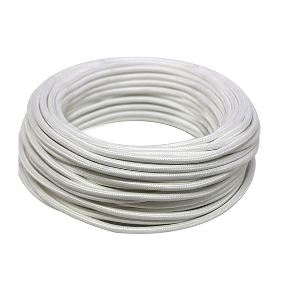 girard sudron Cable rond blanc textile H03VVF 2x0 75mm² double iso bobine 25m