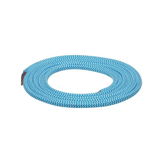girard sudron CABLE ROND CHINÉ BLEU 2 MÈTRES 2 X 0 75MM2