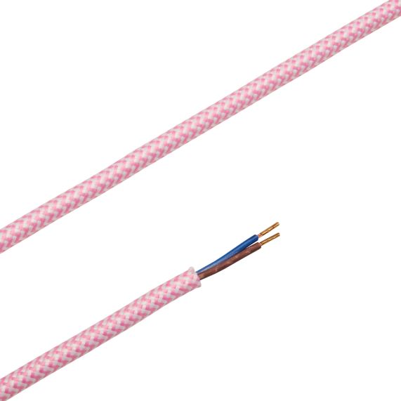 Girard Sudron CABLE ROND CHINÉ ROSE 2 MÈTRES 2 X 0 75MM2