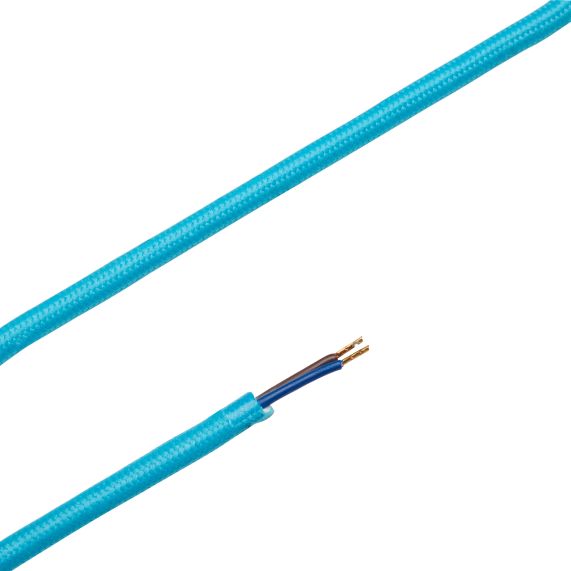 Girard Sudron Cable Rond Cyan Textile 2x0 75mm² Double Iso 2m