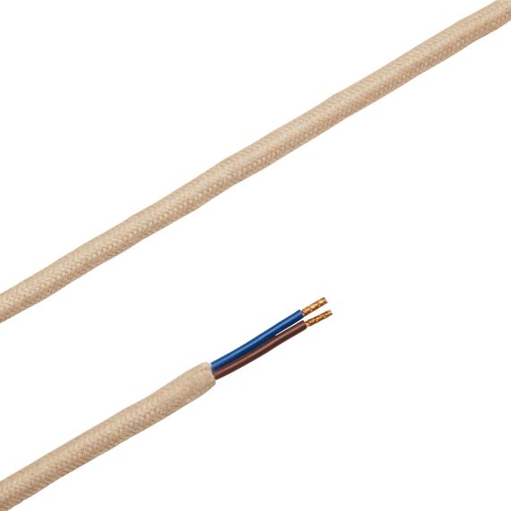 Girard Sudron Cable Rond Ecru Chine Coton 2x0 75mm² Double Iso 2m