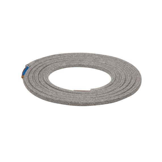 girard sudron Cable rond gris chine coton 2x0 75mm² double iso 2m