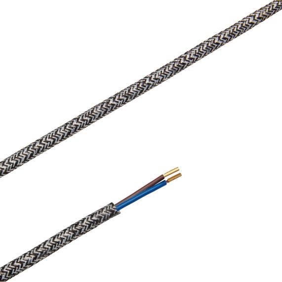 Girard Sudron Cable Rond Gris/noir Chine Textile 2x0 75m² Double Iso 2m