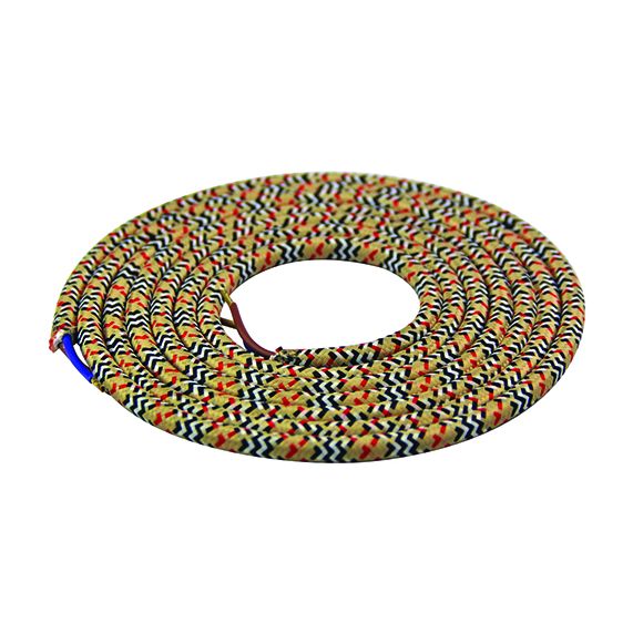 girard sudron Cable rond multicolores textile 2x0 75mm² double iso 2m