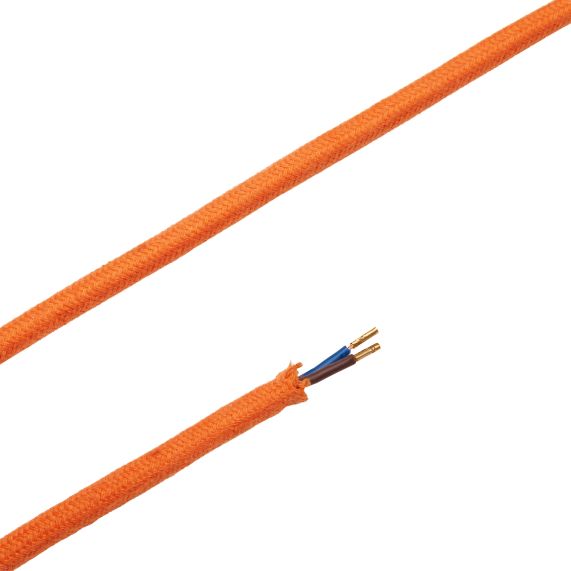 Girard Sudron Cable Rond Orange Textile 2x0 75mm² Double Iso 2m
