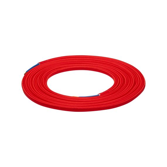 girard sudron Cable rond rouge textile 2x0 75mm² double iso 2m