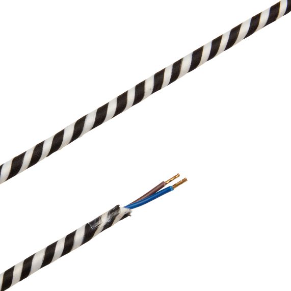 Girard Sudron CABLE ROND SPIRALE NOIR BLANC 2 MÈTRES 2 X 0 75MM2