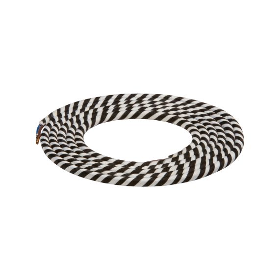 girard sudron CABLE ROND SPIRALE NOIR BLANC 2 MÈTRES 2 X 0 75MM2