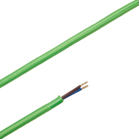 Girard Sudron Cable Rond Vert Textile 2x0 75mm² Double Iso 2m