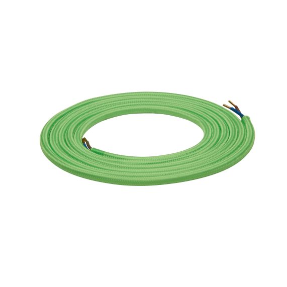 girard sudron Cable rond vert textile 2x0 75mm² double iso 2m