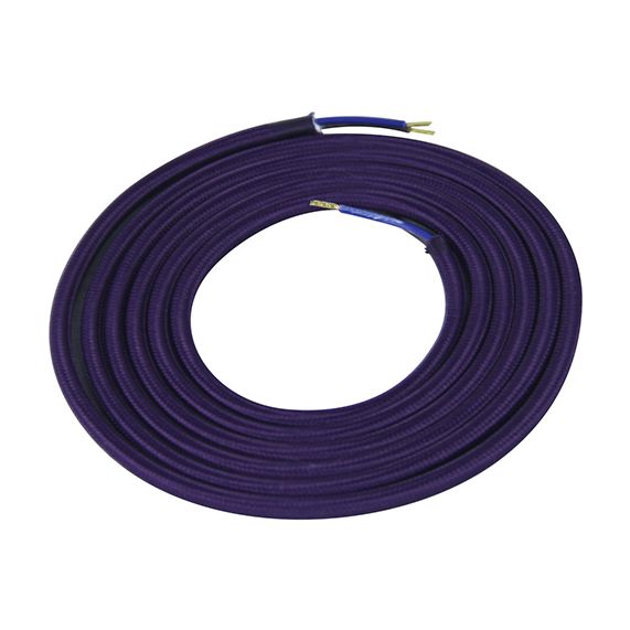 girard sudron Cable rond violet textile 2x0 75mm² double iso 2m