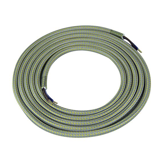 girard sudron CÂBLE TEXT. ROND 2 X 0.75MM² L.2M JAUNE ET GRIS