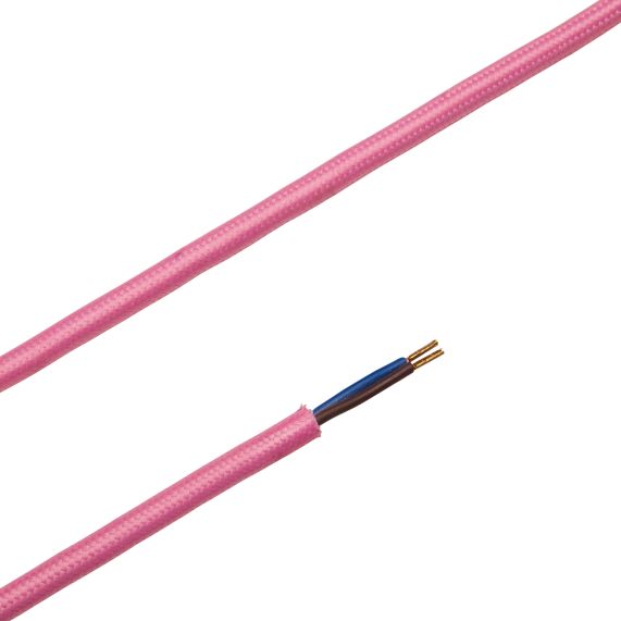 Girard Sudron CÂBLE TEXTILE ROND 2X0 75MM2 DOUBLE ISOLATION ROSE 2 MÈTRES