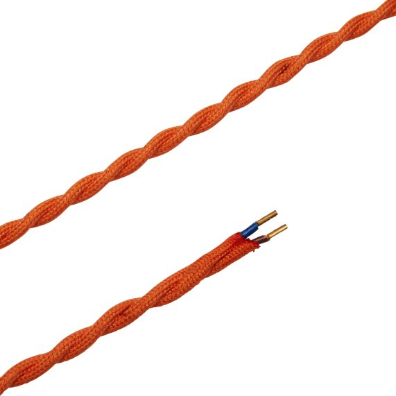 Girard Sudron CÂBLE TEXTILE TORSADÉ 2X0 75MM ORANGE 2 MÈTRES