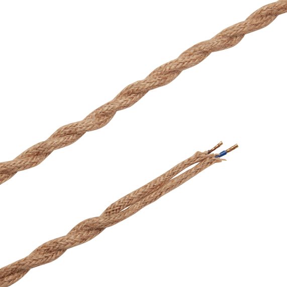 Girard Sudron Cable Torsade Chanvre Naturel 2x0 75mm² 2m