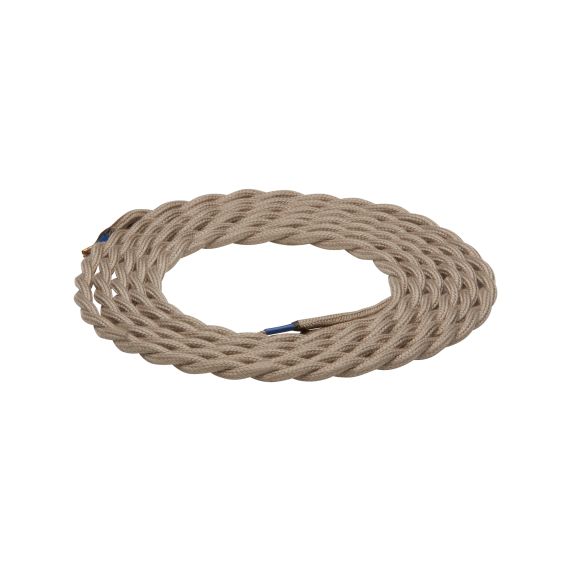 girard sudron Cable torsade gris clair 2x0 75mm² double iso 2m