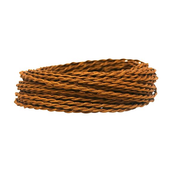 girard sudron Cable torsade marron textile SVT equipe int 2x0 75mm² simple iso bobine 25m
