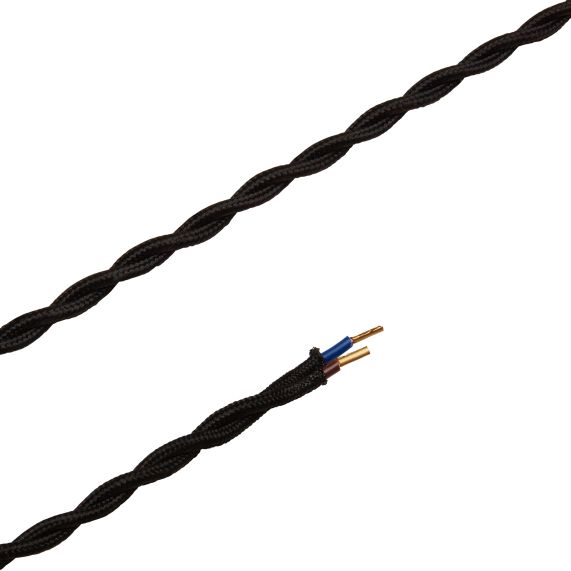 Girard Sudron Cable Torsade Noir 2x0 75mm² Double Iso 2m