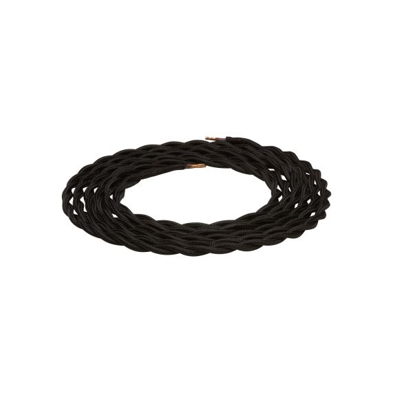 girard sudron Cable torsade noir 2x0 75mm² double iso 2m